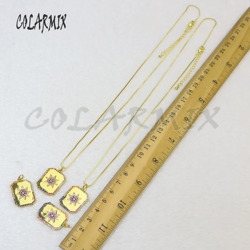 6 Pcs rectangle pendant&rainbow color zircon Mix shape jewelry pendant necklace Mix color simple style pendant necklace 5664
6 Pcs rectangle pendant&rainbow color zircon Mix shape jewelry pendant necklace Mix color simple style pendant necklace 5664