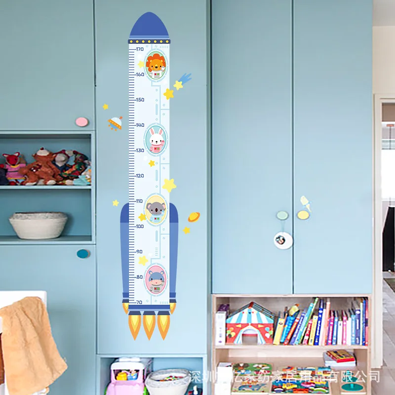 Креативная наклейка в виде ракеты диаграмма роста ребенка Настенная Наклейка
