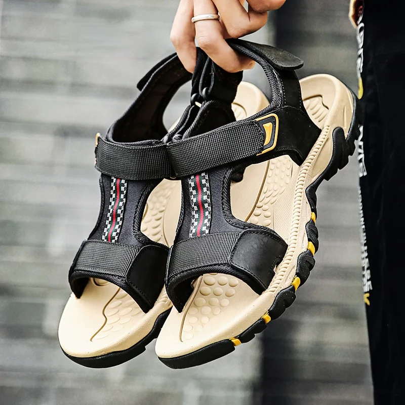 Big Size 39-47 Men Sandals Genuine Leather Fabric Leisure Men Beach Shoes Breathable Fashion Sandals Slippers Outdoor
Big Size 39-47 Men Sandals Genuine Leather Fabric Leisure Men Beach Shoes Breathable Fashion Sandals Slippers Outdoor