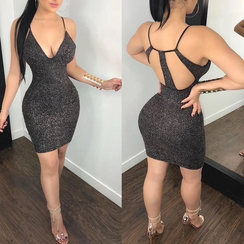 Fashion Sexy Women Bandage Bodycon Dress Backless Deep V neck Sleeveless Dress Evening Party Dress Clubwear 
Fashion Sexy Women Bandage Bodycon Dress Backless Deep V neck Sleeveless Dress Evening Party Dress Clubwear