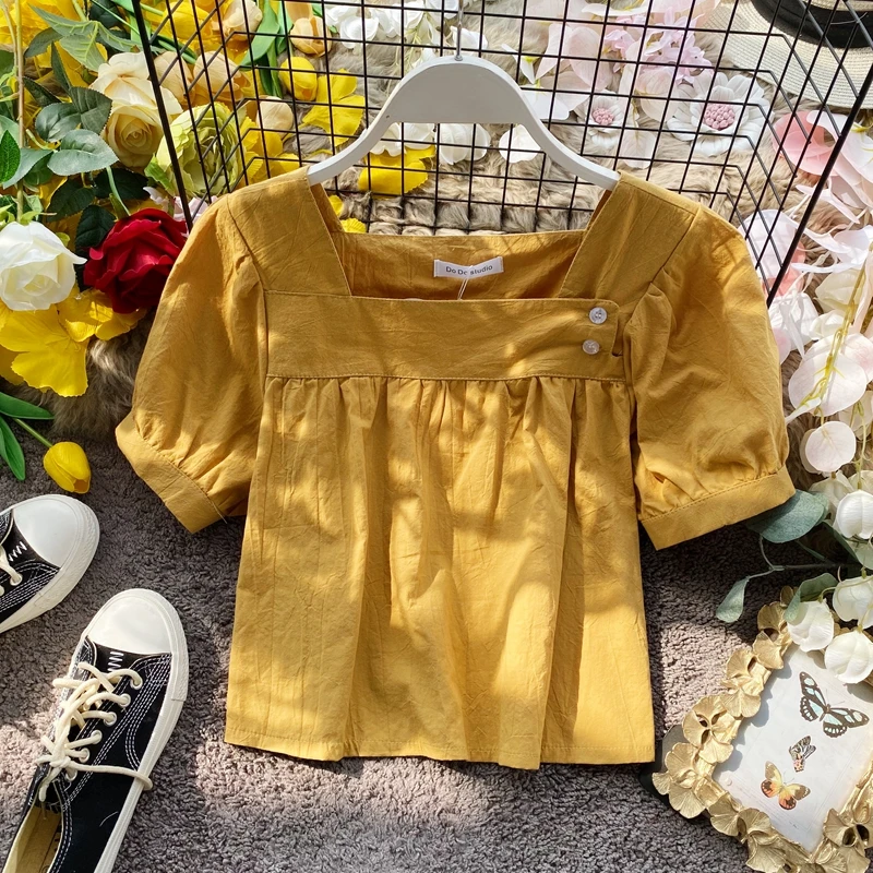 New Short Sleeve Women's Blouse Cotton Summer Solid Color Comfortable Fashion Blouses Casual V-neck Shirt
New Short Sleeve Women's Blouse Cotton Summer Solid Color Comfortable Fashion Blouses Casual V-neck Shirt