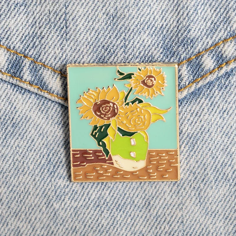 1 piece of personalized cartoon Van Gogh's sunflower retro high street all-match student badge accessories clothing decoration
1 piece of personalized cartoon Van Gogh's sunflower retro high street all-match student badge accessories clothing decoration