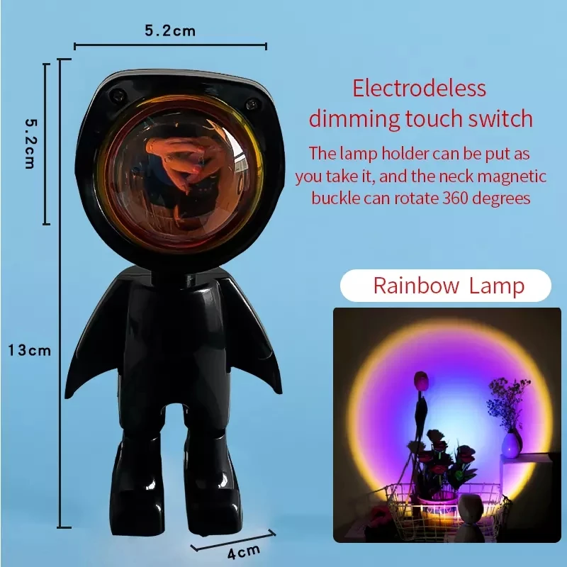Sunset Projector Lamp Rainbow Atmosphere Led Night Light for Home Bedroom Coffe shop Background Wall Decoration USB Table Lamp
Sunset Projector Lamp Rainbow Atmosphere Led Night Light for Home Bedroom Coffe shop Background Wall Decoration USB Table Lamp