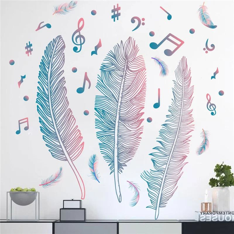 Color Feather Musical Note Decoration Stickers Children 's Living Bedroom Background Creative Minimalist Wall Stickers
Color Feather Musical Note Decoration Stickers Children 's Living Bedroom Background Creative Minimalist Wall Stickers