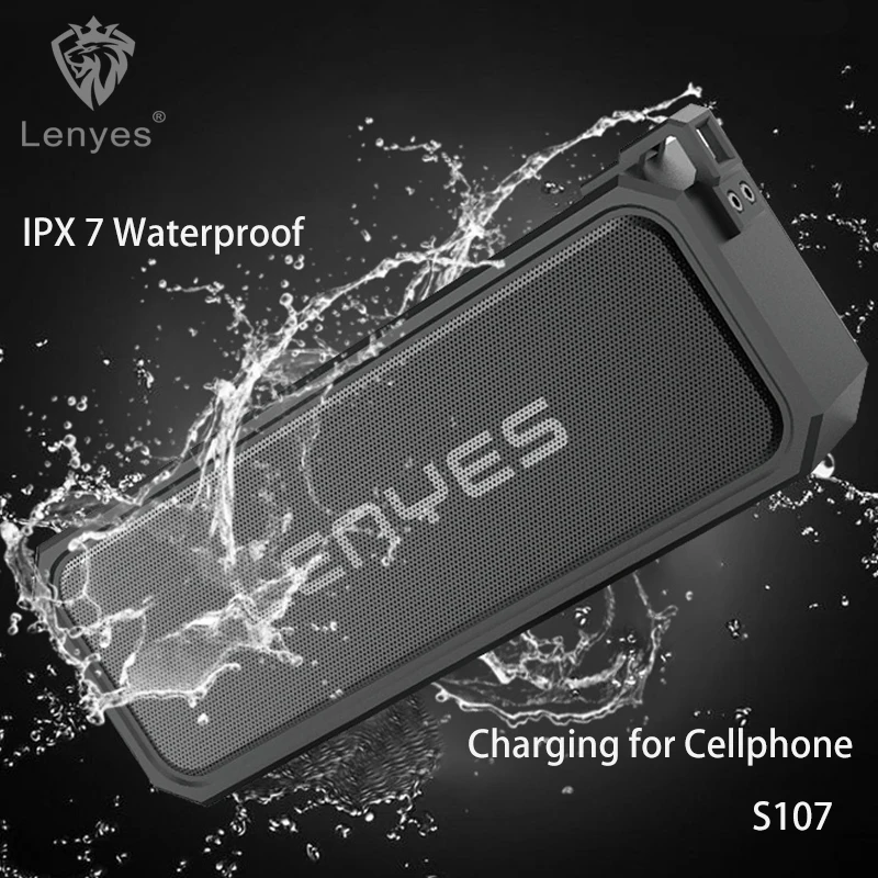 Lenyes 20 Вт беспроводные колонки IPX 7 TWS Hi Fi стерео Открытый 28 часов время музыки
