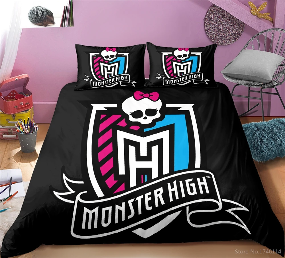 Cute Cartoon Monster High Duvet Cover Set Quilt Cover with Pillowcase Set Queen King Size Bedding Set Bedclothes for Kids Girls
Cute Cartoon Monster High Duvet Cover Set Quilt Cover with Pillowcase Set Queen King Size Bedding Set Bedclothes for Kids Girls