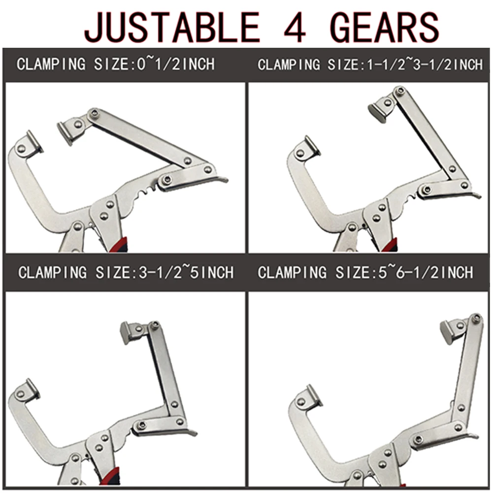 4 Gears Compact Durable 90 Degree Pocket Hole Woodwork Right Angle Clamp Lightweight Corner Multifunction Chrome Vanadium Steel
4 Gears Compact Durable 90 Degree Pocket Hole Woodwork Right Angle Clamp Lightweight Corner Multifunction Chrome Vanadium Steel