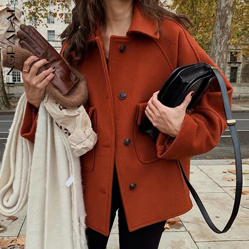 SHENGPALAE Fashion Solid Color Woolen Coat Women's Winter 2021 New Lapel Loose Single Breasted Long Sleeve Jacket Female Tide
SHENGPALAE Fashion Solid Color Woolen Coat Women's Winter 2021 New Lapel Loose Single Breasted Long Sleeve Jacket Female Tide