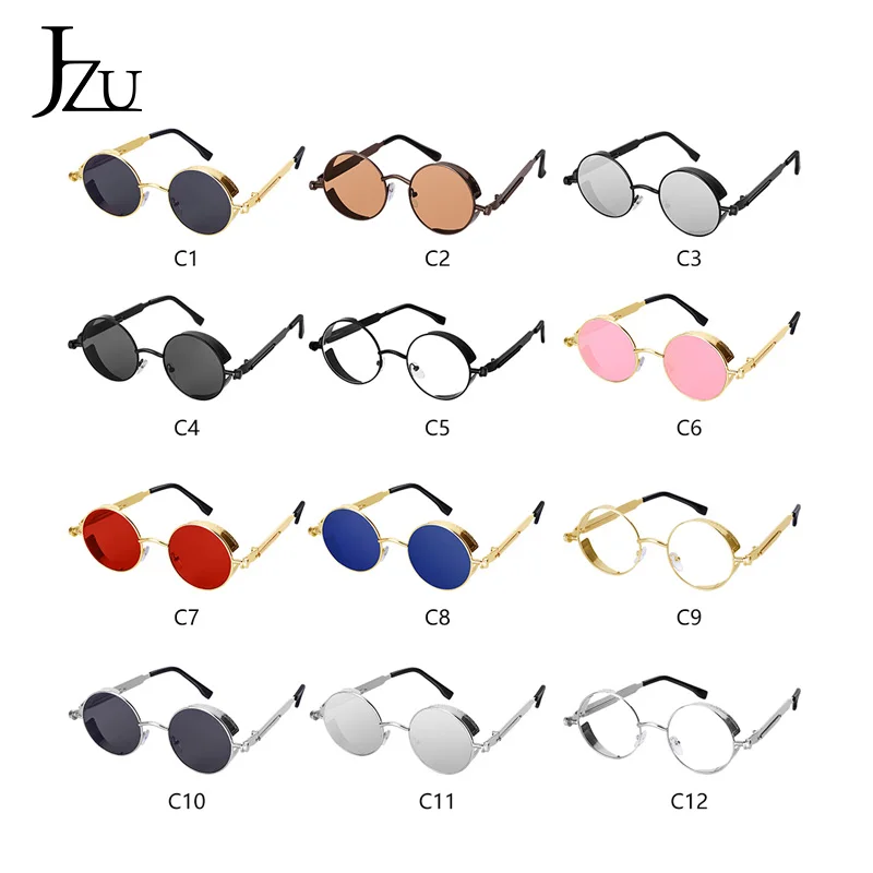 JZU Round Steampunk Sunglasses Women Men Fashion Metal Glasses Brand Designer Retro Frame Vintage Sunglasses High Quality UV400
JZU Round Steampunk Sunglasses Women Men Fashion Metal Glasses Brand Designer Retro Frame Vintage Sunglasses High Quality UV400