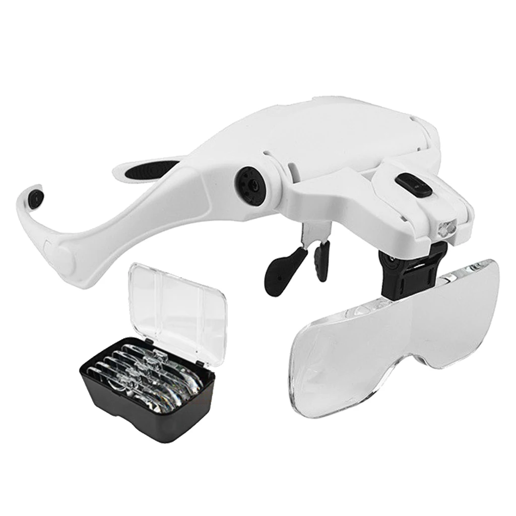 Head LED Light Head Loupe Bright Illuminated Repair Magnifier with 5 Lens 
Head LED Light Head Loupe Bright Illuminated Repair Magnifier with 5 Lens