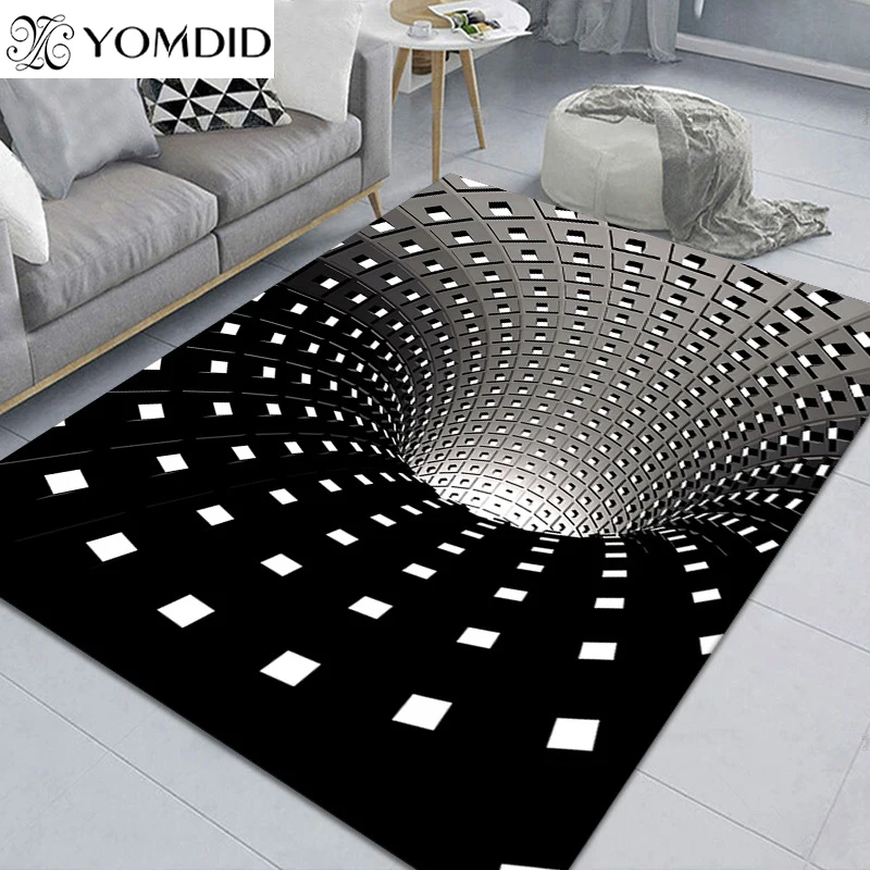 Vortex Illusion Rug 3D Trap Effect Bottomless Hole Carpet Geometric Black White Grid Living Room Bedroom Anti Slip Floor Mats
Vortex Illusion Rug 3D Trap Effect Bottomless Hole Carpet Geometric Black White Grid Living Room Bedroom Anti Slip Floor Mats