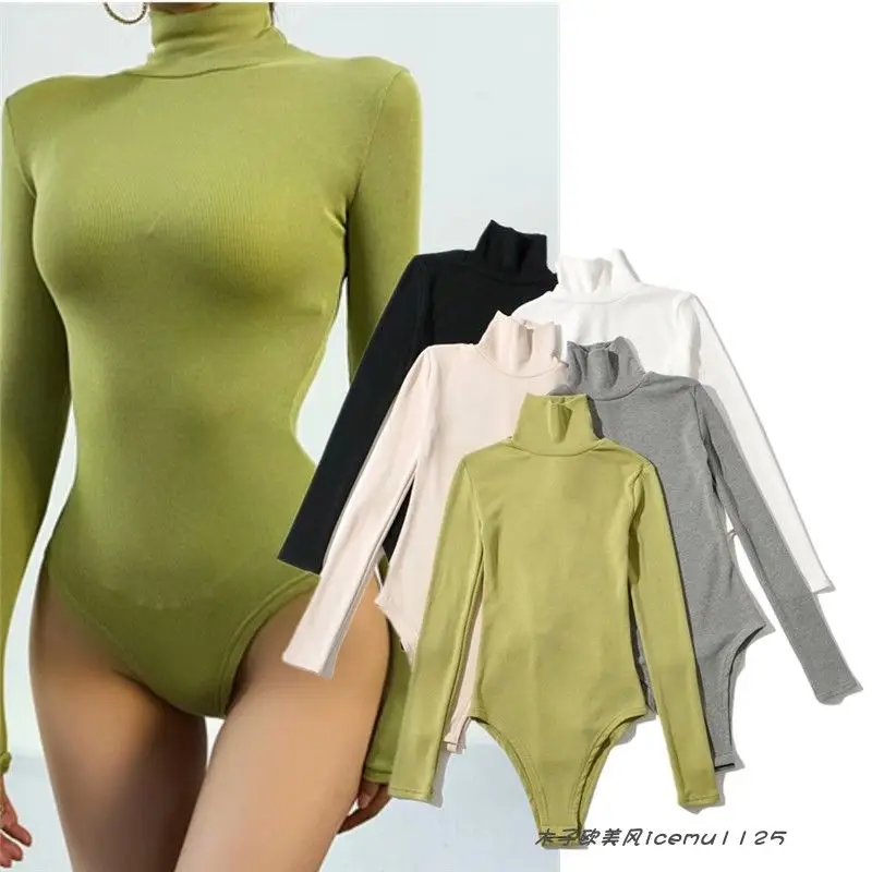 Women Knitted Solid Color Turtleneck Bodysuit Tops 2021 Spring Autumn Long Sleeve Elastic Slim Jumpsuits
Women Knitted Solid Color Turtleneck Bodysuit Tops 2021 Spring Autumn Long Sleeve Elastic Slim Jumpsuits