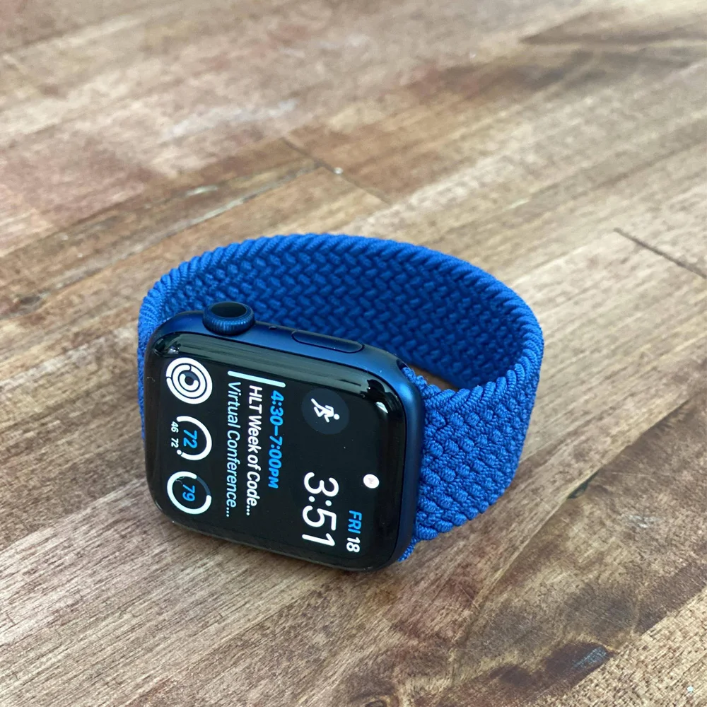 Ремешок Соло для Apple Watch band 45 мм 41 44 40 42 38 официальный плетеный нейлоновый браслет