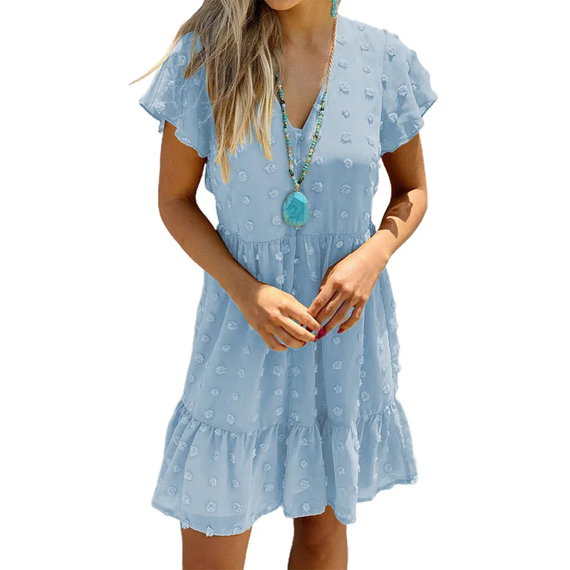 MIOJIOTAXX Chiffon Dress Women Europe and America 2021 Summer New Lotus Edge Short Skirt Women's Dress V-Neck High Street
MIOJIOTAXX Chiffon Dress Women Europe and America 2021 Summer New Lotus Edge Short Skirt Women's Dress V-Neck High Street