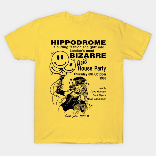 Мужская футболка 80s Acid House вечерние дизайнерские футболки с флаером женская |