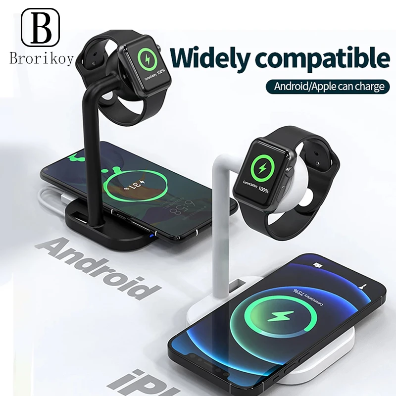 2 in 1 Quick Wireless Charger For Samsung S21 S20 Fast Charging Stand Pad For IPhone 12 11 Huawe P30 For Apple Watch 6 5 4 Dock
2 in 1 Quick Wireless Charger For Samsung S21 S20 Fast Charging Stand Pad For IPhone 12 11 Huawe P30 For Apple Watch 6 5 4 Dock