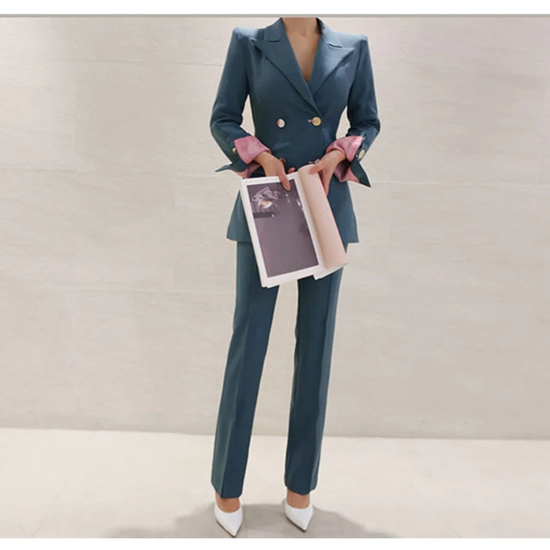 2020 Autumn Winter Women Set Notched Full Sleeve Blazers Pencil Pants Suit Office Lady Two Piece Set Tracksuits Casual Outfits
2020 Autumn Winter Women Set Notched Full Sleeve Blazers Pencil Pants Suit Office Lady Two Piece Set Tracksuits Casual Outfits