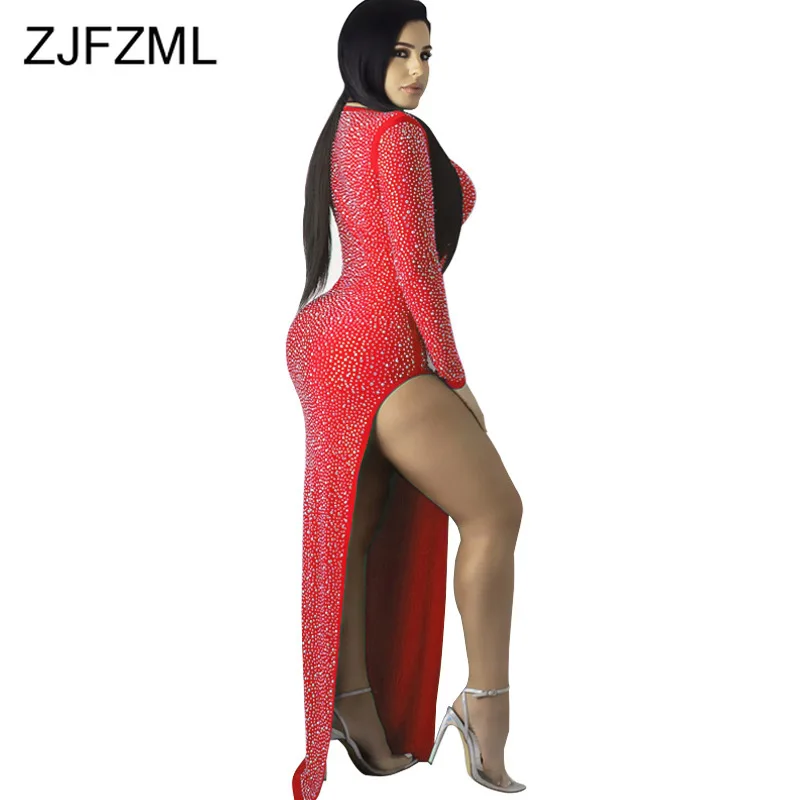 Shiny Rhinestone Sexy Club Maxi Dress Women Backless Front Hollow Out High Split Elegant Dress One Shoulder Irregular Dresses
Shiny Rhinestone Sexy Club Maxi Dress Women Backless Front Hollow Out High Split Elegant Dress One Shoulder Irregular Dresses