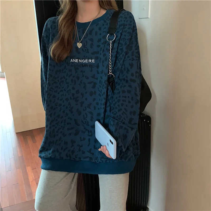 Loose Thin Leopard Print Hoodie Female Cotton Long Sleeved Lazy Style All-match Sweatshirt Letter Women's Top Tide Blouses Lady
Loose Thin Leopard Print Hoodie Female Cotton Long Sleeved Lazy Style All-match Sweatshirt Letter Women's Top Tide Blouses Lady