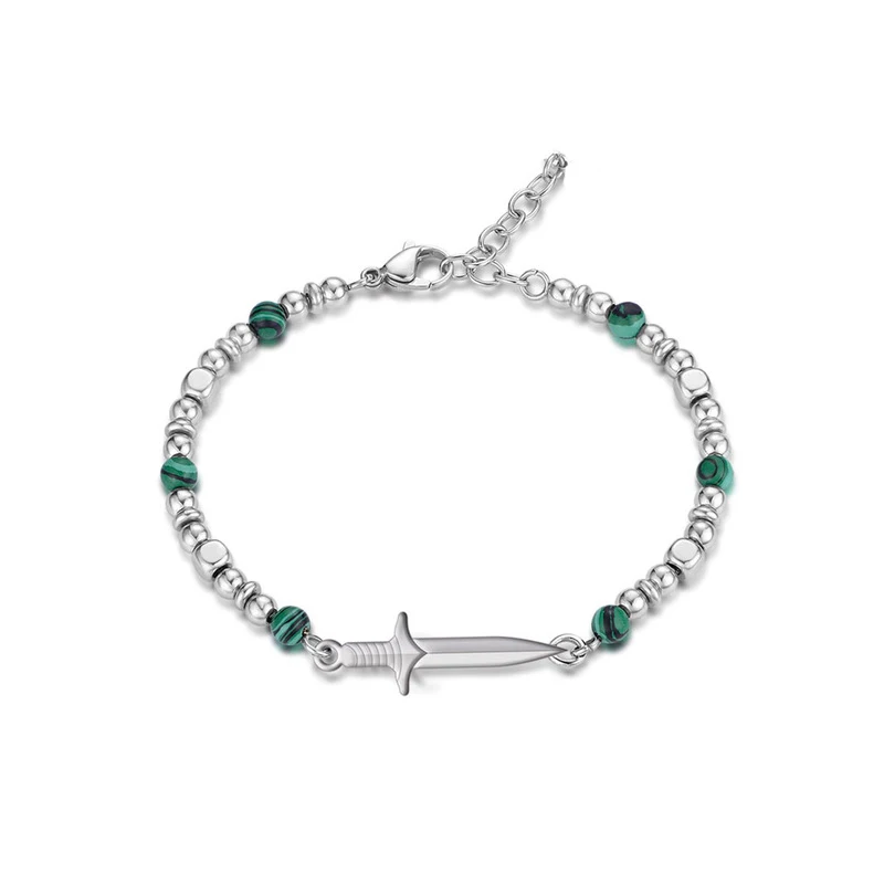 Runda Fashion Men's Women's Dagger Jewelry Natural Stone Beaded Bracelet Stainless Steel Jewelry Couple Holiday Gift
Runda Fashion Men's Women's Dagger Jewelry Natural Stone Beaded Bracelet Stainless Steel Jewelry Couple Holiday Gift