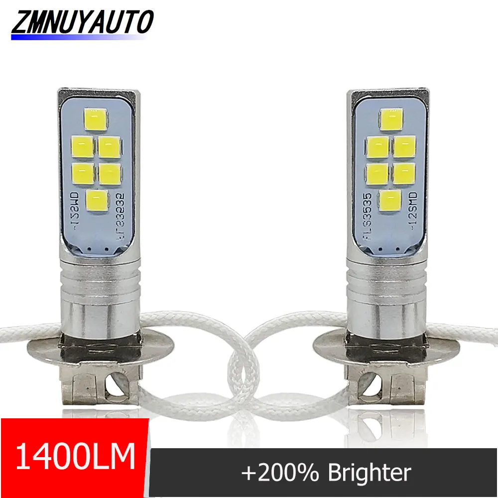 Светодиодный противотуманный светильник H3 2 шт. 12SMD 1400лм для вождения автомобиля