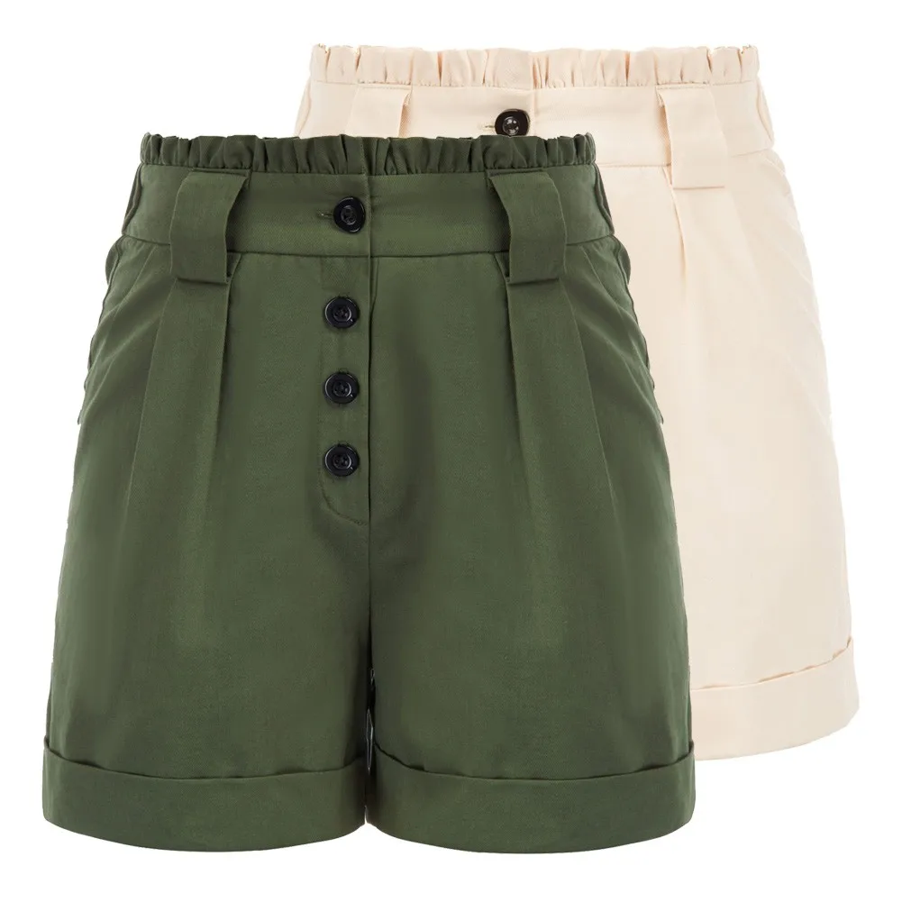 Jasambac Women Ruffled High Waist Shorts Fold-up Leg Opening Cotton Back Waistline Is Elastic Shorts
Jasambac Women Ruffled High Waist Shorts Fold-up Leg Opening Cotton Back Waistline Is Elastic Shorts