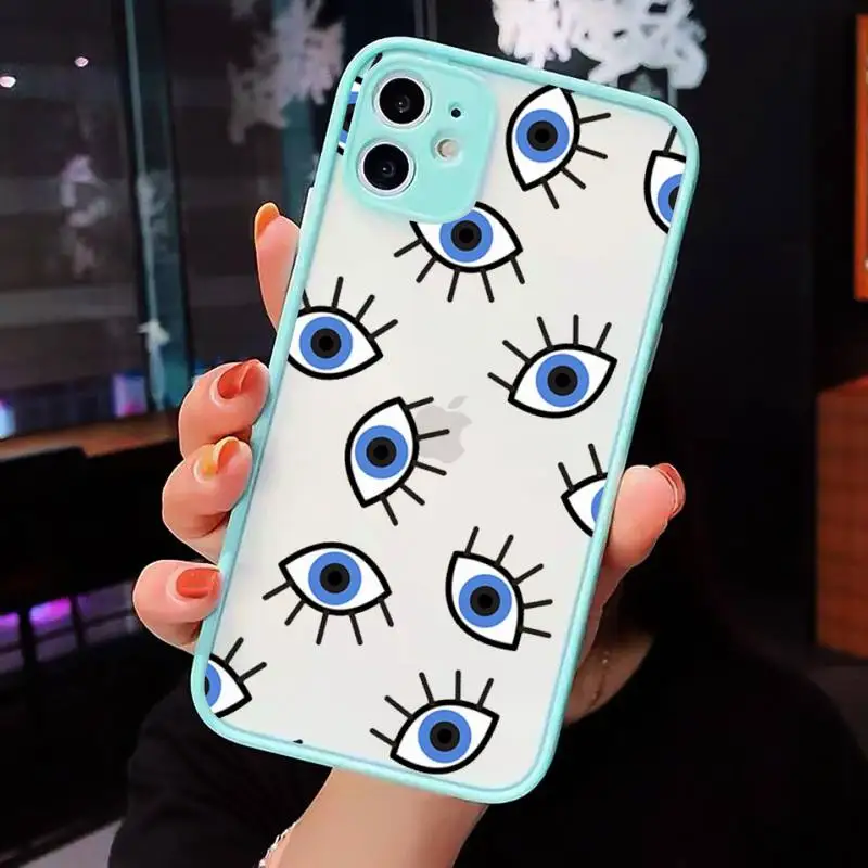 Turkish lucky Blue Evil Eye Abstract Phone Case For iPhone 12 11 Mini Pro XR XS Max 7 8 Plus X Matte transparent blue Back Cover 
Turkish lucky Blue Evil Eye Abstract Phone Case For iPhone 12 11 Mini Pro XR XS Max 7 8 Plus X Matte transparent blue Back Cover