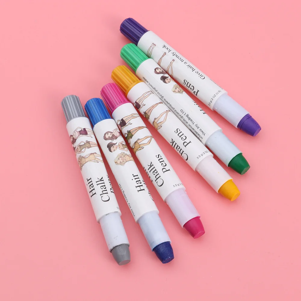 6Pcs Colorful Hair Chalk Set Blendable Hair Color Pens Temporary Hair Chalks with 6 Different Colors Suitable for Adolescent
6Pcs Colorful Hair Chalk Set Blendable Hair Color Pens Temporary Hair Chalks with 6 Different Colors Suitable for Adolescent