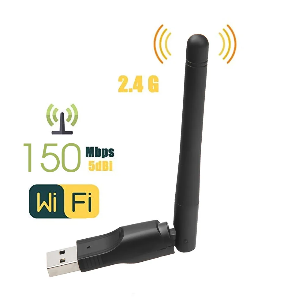 

New WIFI USB Adapter MT7601 150Mbps USB 2.0 WiFi Wireless Network Card 802.11 B/g/n LAN Adapter With Rotatable Antenna