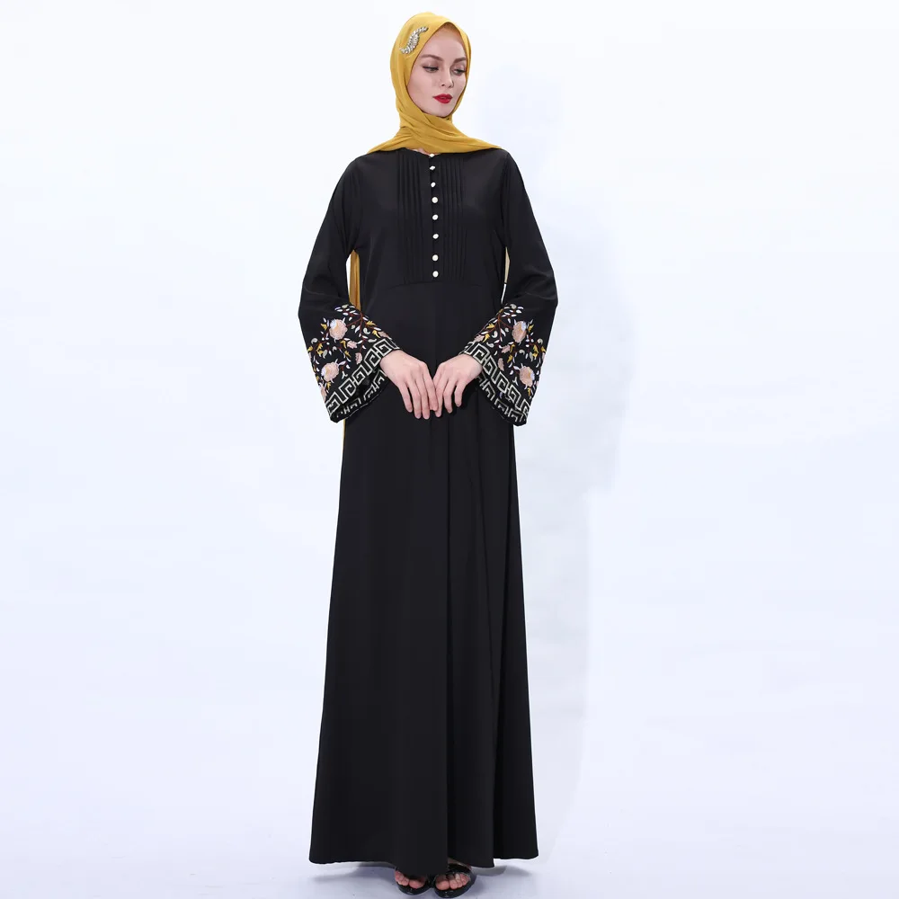 

Длинное кимоно с вышивкой в мусульманском стиле, кардиган «абайя», длинное платье, Дубай, Ближний Восток, Рамадан, ИД, Арабский исламский