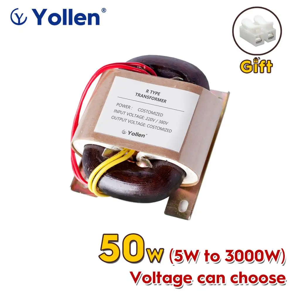 R-Core R50VA 50W Power transformer voltage 220V/380V to 9V/12V/15V/18V/24V/110V Elevator Armarium Soft Starter Pure copper core
R-Core R50VA 50W Power transformer voltage 220V/380V to 9V/12V/15V/18V/24V/110V Elevator Armarium Soft Starter Pure copper core