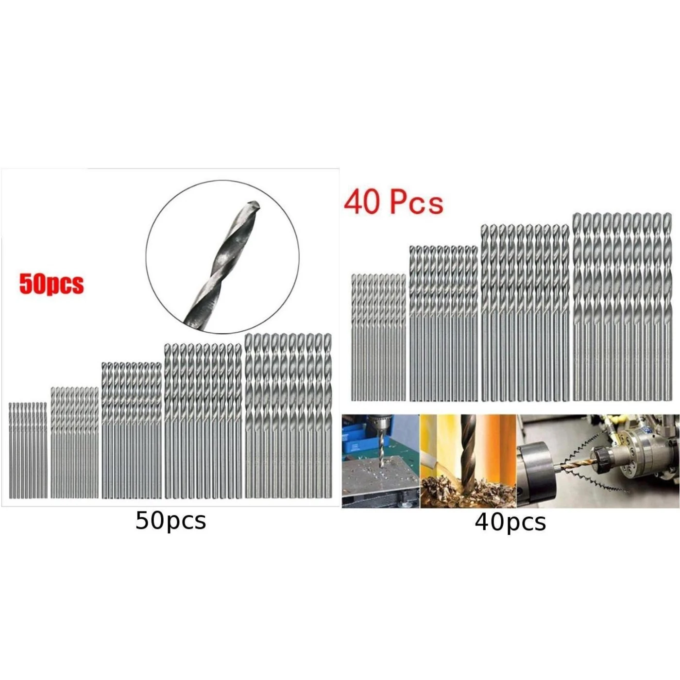 HSS Drill Bit High Speed Steel Set Tools 0.5-2mm/1-3mm Grinding Coated Twisting Durable