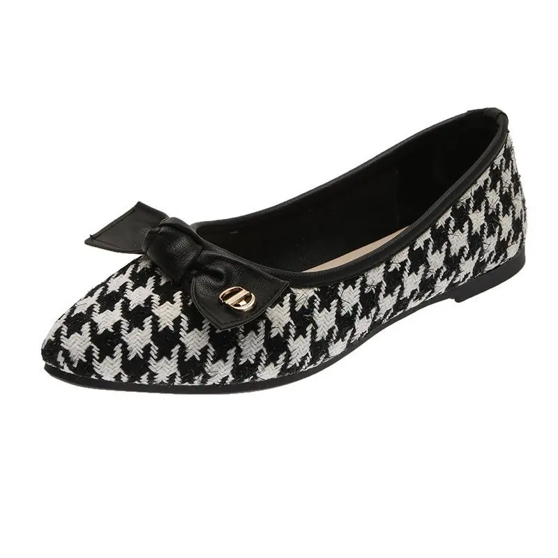 Fashion Gingham Pointed Head Women's Ballet Falts VIVAIA 2021 Summer New Bowknot Metal Decoration Breathable Ladies Shoes
Fashion Gingham Pointed Head Women's Ballet Falts VIVAIA 2021 Summer New Bowknot Metal Decoration Breathable Ladies Shoes