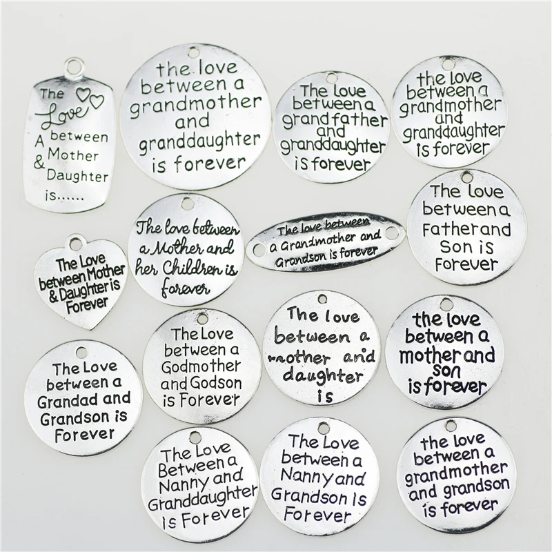 High Quality 10 Pieces/Lot Diameter 25mm the love between a grandmother and granddaughter is forever words family charms pendant
High Quality 10 Pieces/Lot Diameter 25mm the love between a grandmother and granddaughter is forever words family charms pendant