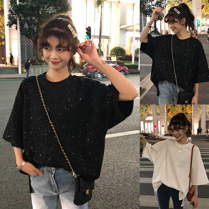 Women Tops Solid Color Half Sleeves Round Neck Baggy T-shirts for Summer Loose Pullover fashion Girl Clothing Casual Blouse -OPK
Women Tops Solid Color Half Sleeves Round Neck Baggy T-shirts for Summer Loose Pullover fashion Girl Clothing Casual Blouse -OPK