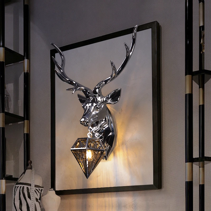 Настенный светильник в скандинавском стиле с рогами креативный настенный виде
