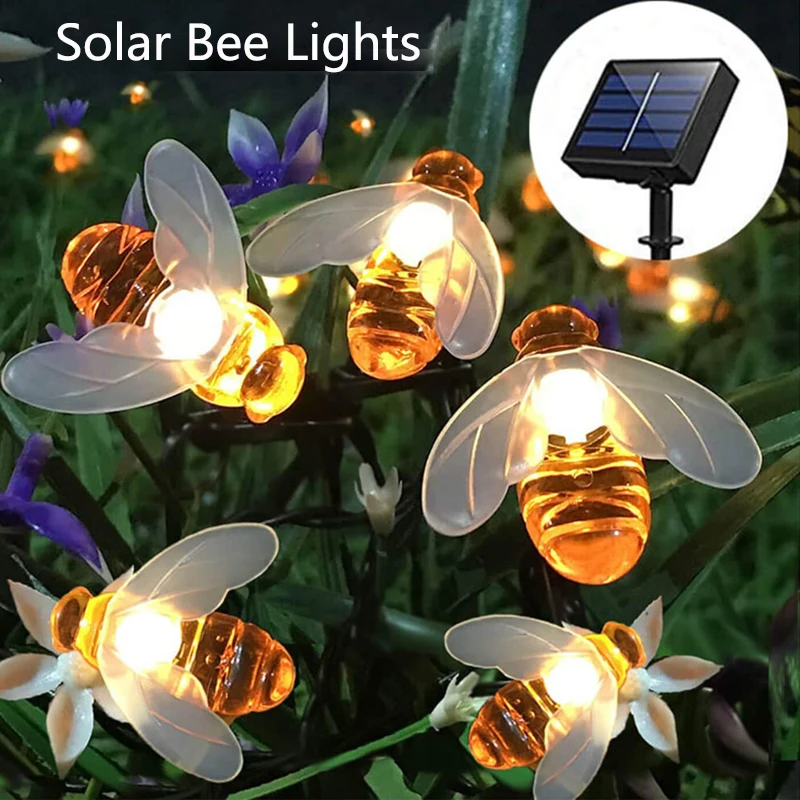 New Solar Simulation Honey Bee Led Fairy Light String 20leds 50leds Bee Outdoor Garden Fence Patio Christmas Holiday Lights
New Solar Simulation Honey Bee Led Fairy Light String 20leds 50leds Bee Outdoor Garden Fence Patio Christmas Holiday Lights