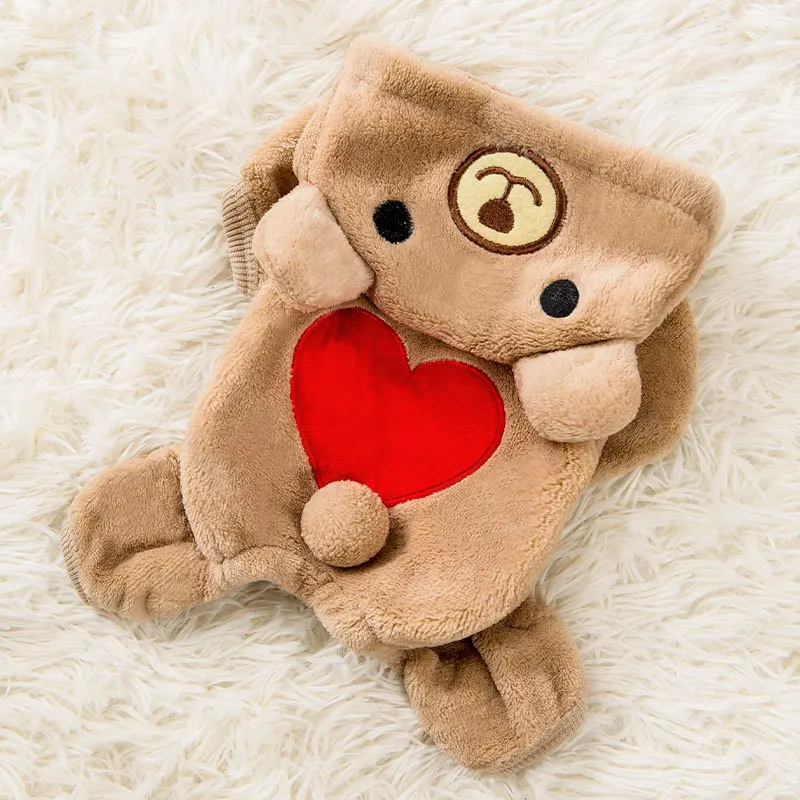 New Love Heart Shape Bear Costume Winter Padded Four-legged Clothes for Small and Medium-sized Dogs Soft Fluff Comfortable Warm
New Love Heart Shape Bear Costume Winter Padded Four-legged Clothes for Small and Medium-sized Dogs Soft Fluff Comfortable Warm