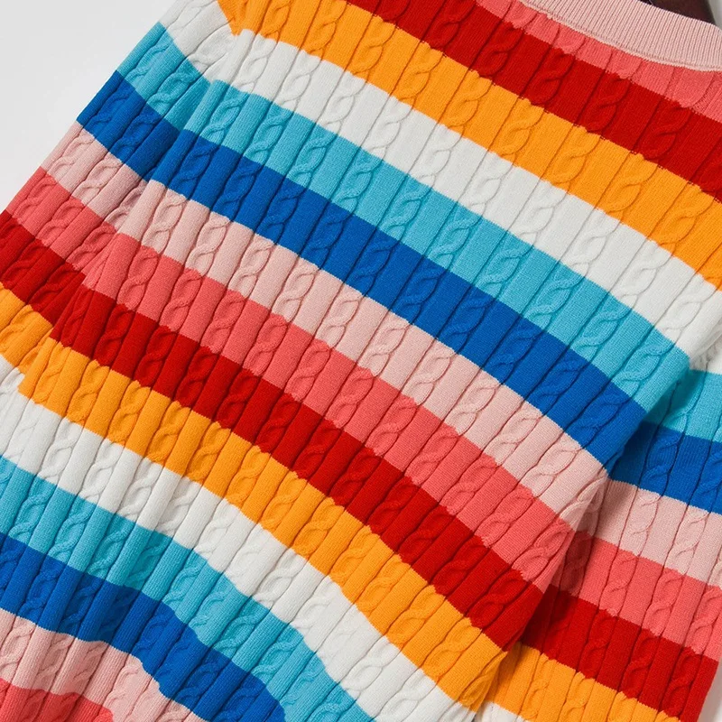Runway Women Rainbow Striped Sweater 2021 Early Autumn Fashion Femme Long Sleeve Thin Pullover Sweaters Streetwear Ladies Jumper
Runway Women Rainbow Striped Sweater 2021 Early Autumn Fashion Femme Long Sleeve Thin Pullover Sweaters Streetwear Ladies Jumper