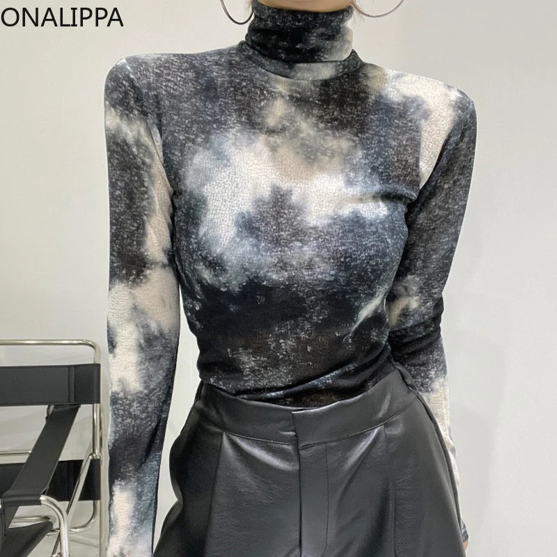 ONALIPPA Women Shirt Korean Chic Niche Temperament Profession Turtleneck Starry Sky Print Slim Long Sleeve Bottoming Shirt Lady 
ONALIPPA Women Shirt Korean Chic Niche Temperament Profession Turtleneck Starry Sky Print Slim Long Sleeve Bottoming Shirt Lady