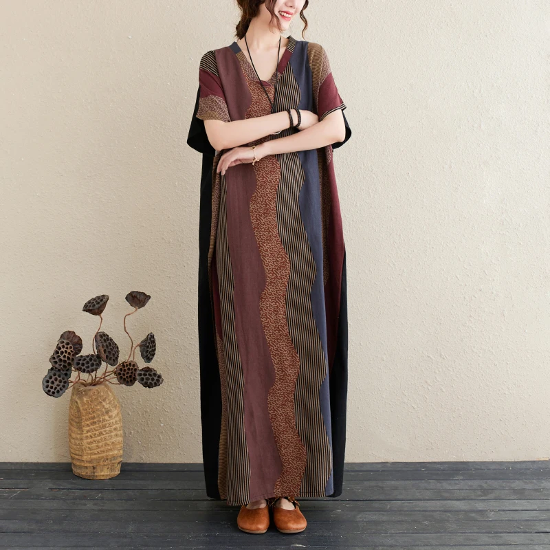 Short Sleeve Cotton Satin Casual Loose Vintage Striped Dresses For Women Maxi Elegant Ladies Summer Dress Clothes 2021 New Hot
Short Sleeve Cotton Satin Casual Loose Vintage Striped Dresses For Women Maxi Elegant Ladies Summer Dress Clothes 2021 New Hot