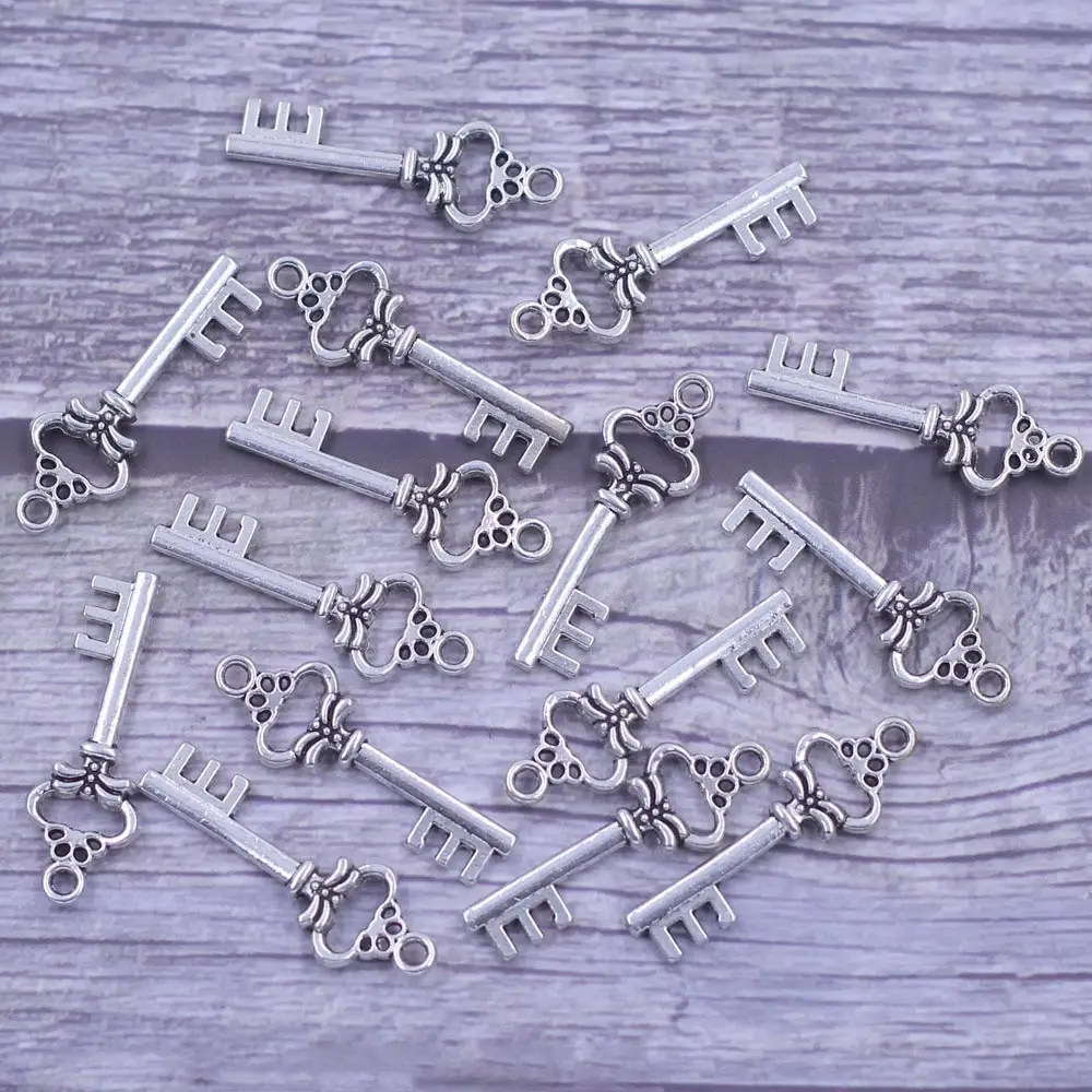 20Pcs Pendants Key Keychain Metal Classic Silver Tone For Charms Necklaces Jewelry DIY Making Findings 31x11mm
20Pcs Pendants Key Keychain Metal Classic Silver Tone For Charms Necklaces Jewelry DIY Making Findings 31x11mm