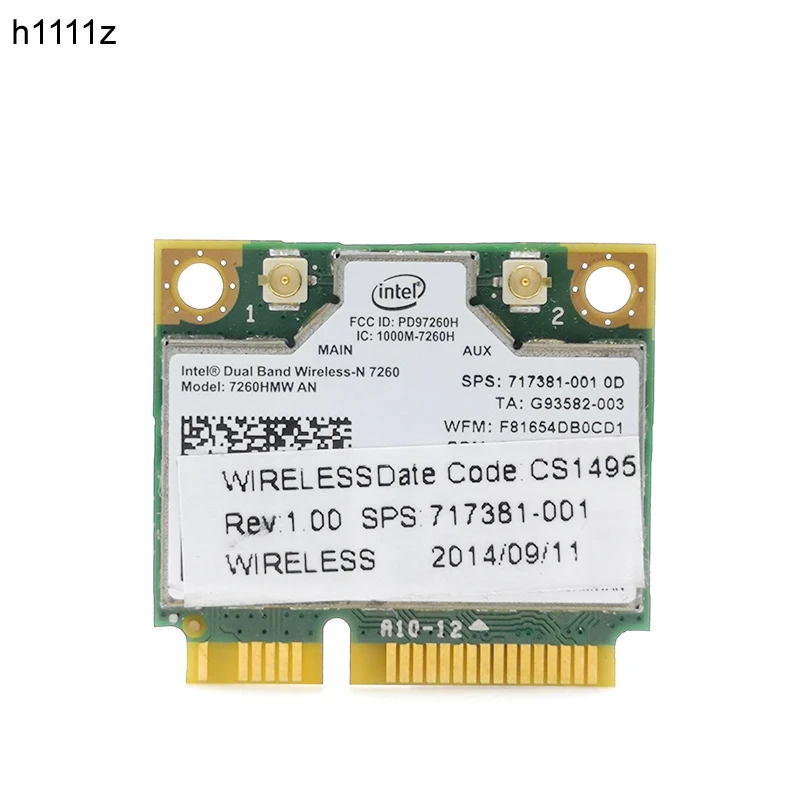 Беспроводная карта, Двухдиапазонная, для Intel Wireless-N 7260 7260HMW, Half Mini Pci-e, 300 Мбит/с, Wi-Fi, Bluetooth 4,0, Wlan карта для ноутбука
Беспроводная карта, Двухдиапазонная, для Intel Wireless-N 7260 7260HMW, Half Mini Pci-e, 300 Мбит/с, Wi-Fi, Bluetooth 4,0, Wlan карта для ноутбука