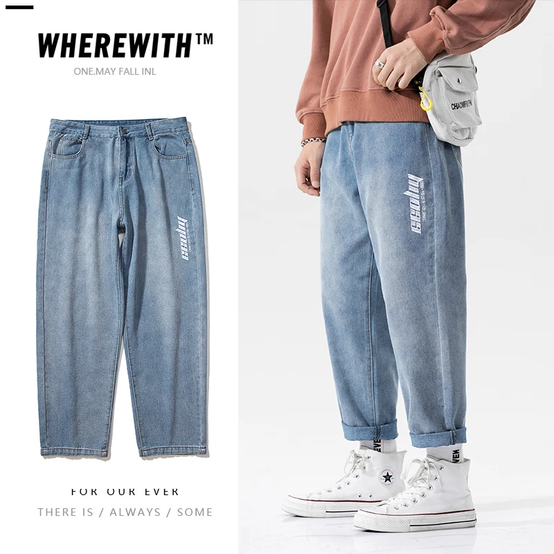 Men Korean Fashoins Harem Blue Spring Summer baggy Straight Jeans Pants Embroidery Decoration Harajuku Trousers Hip Hop Denim
Men Korean Fashoins Harem Blue Spring Summer baggy Straight Jeans Pants Embroidery Decoration Harajuku Trousers Hip Hop Denim