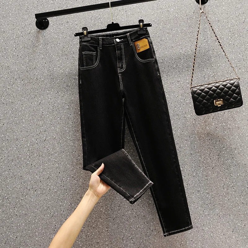 838 Fall Winter Women Denim Pants High Waist All-Match Loose Stretch Fashion Bright Line Streetwear Casual Soft Mom Black Jeans
838 Fall Winter Women Denim Pants High Waist All-Match Loose Stretch Fashion Bright Line Streetwear Casual Soft Mom Black Jeans