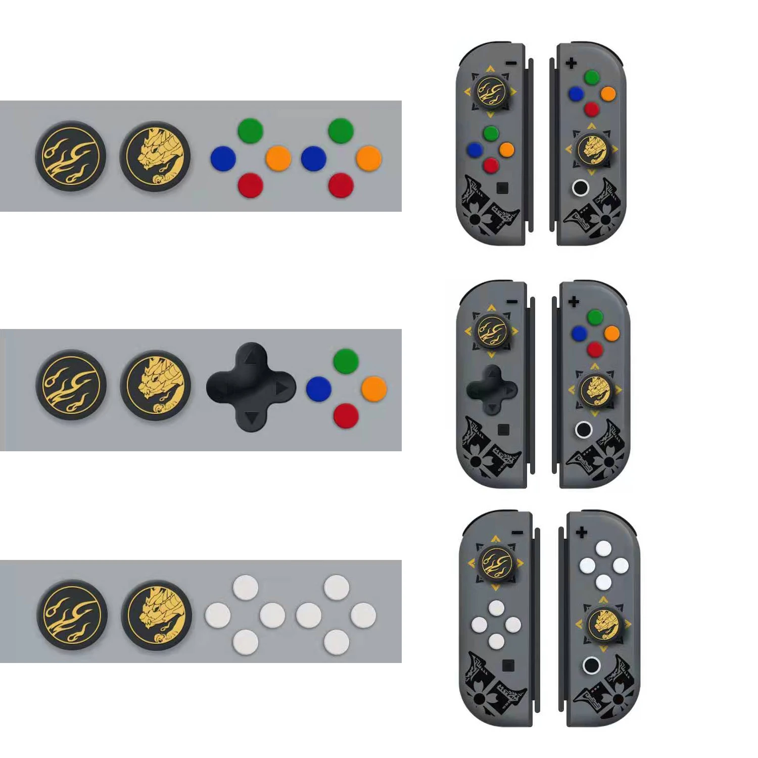 D-pad Move Key Cross ABXY X Button Sticker Thumb Stick Grip Cap Cover For Monster Hunter RISE Nintendo Switch Joy-con Skin Case
D-pad Move Key Cross ABXY X Button Sticker Thumb Stick Grip Cap Cover For Monster Hunter RISE Nintendo Switch Joy-con Skin Case