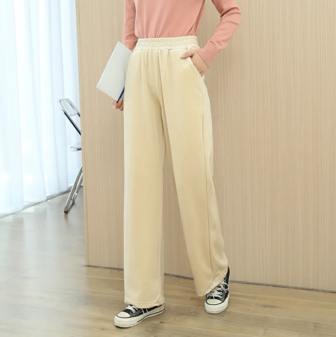 Pants Women Wide Leg Elastic Waist Pleated Knitted Solid Simple Casual Ankle-Length Korean Fashion Trendy Daily All-match Womens
Pants Women Wide Leg Elastic Waist Pleated Knitted Solid Simple Casual Ankle-Length Korean Fashion Trendy Daily All-match Womens