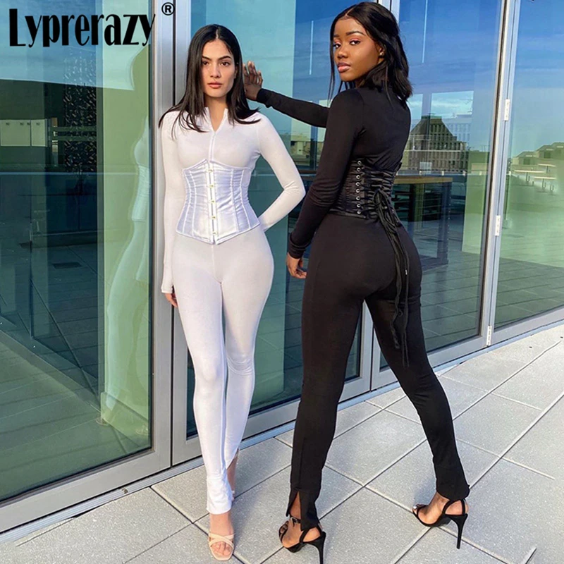 Lyprerazy Women Fashion Jumpsuits+Bandage Corset Matching Sets Zipper Casual Bodycon Elastic Outfits
Lyprerazy Women Fashion Jumpsuits+Bandage Corset Matching Sets Zipper Casual Bodycon Elastic Outfits