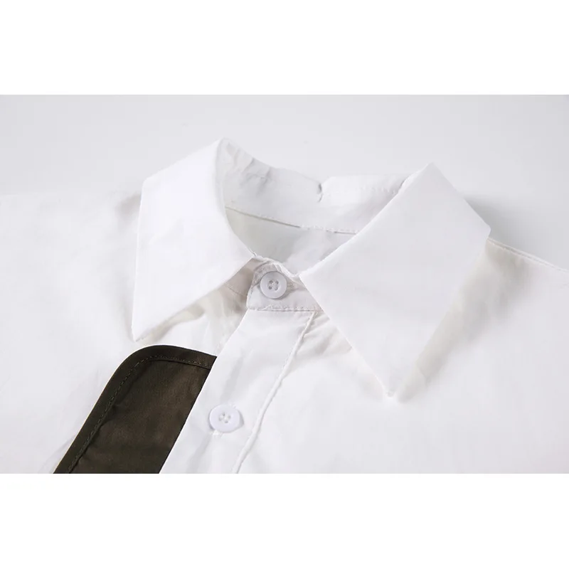 SuperAen 2021 Autumn New Turn Down Collar Full Pockets Shirt Women Cardigan Simple Color Matching Blouse
SuperAen 2021 Autumn New Turn Down Collar Full Pockets Shirt Women Cardigan Simple Color Matching Blouse