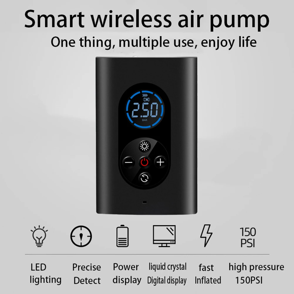 Car Air Inflator Pump for Car Motorcycle Bicycle Tyre Tire Balls Smart Digital Inflatable Wireless Electric Air Pump with LED
Car Air Inflator Pump for Car Motorcycle Bicycle Tyre Tire Balls Smart Digital Inflatable Wireless Electric Air Pump with LED
